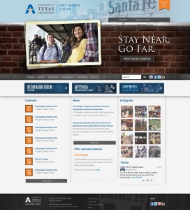 University of Texas Arlington Website with Clear Calls to Action